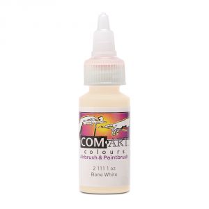 Com Art Colours Water-Based Acrylic Transparent Bone White 1oz For Airbrush And Paintbrush